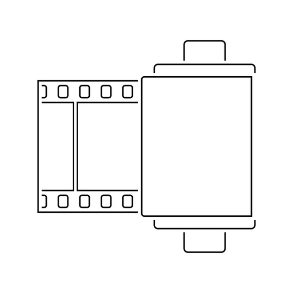 Photo Cartridge Reel Icon Thin Line Design Vector Illustration — Stock Vector