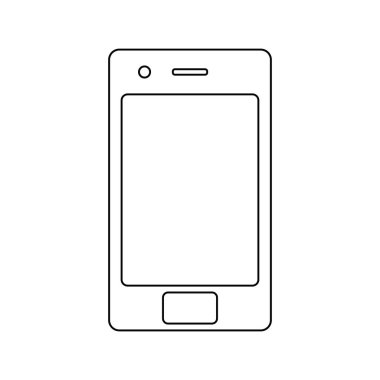 Akıllı telefon ikonu. İnce çizgi tasarımı. Vektör illüstrasyonu.