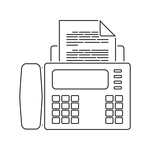 Icono Fax Diseño Línea Delgada Ilustración Vectorial — Archivo Imágenes Vectoriales