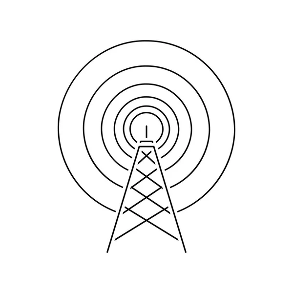 Ikona Anteny Radiowej Cienki Projekt Linii Ilustracja Wektora — Wektor stockowy