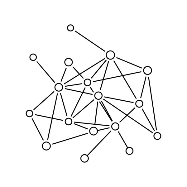 Ícone Rede Conexão Design Linha Fina Ilustração Vetorial —  Vetores de Stock