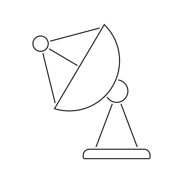 Satelliet Antenne Pictogram Dunne Lijn Ontwerp Vectorillustratie — Stockvector