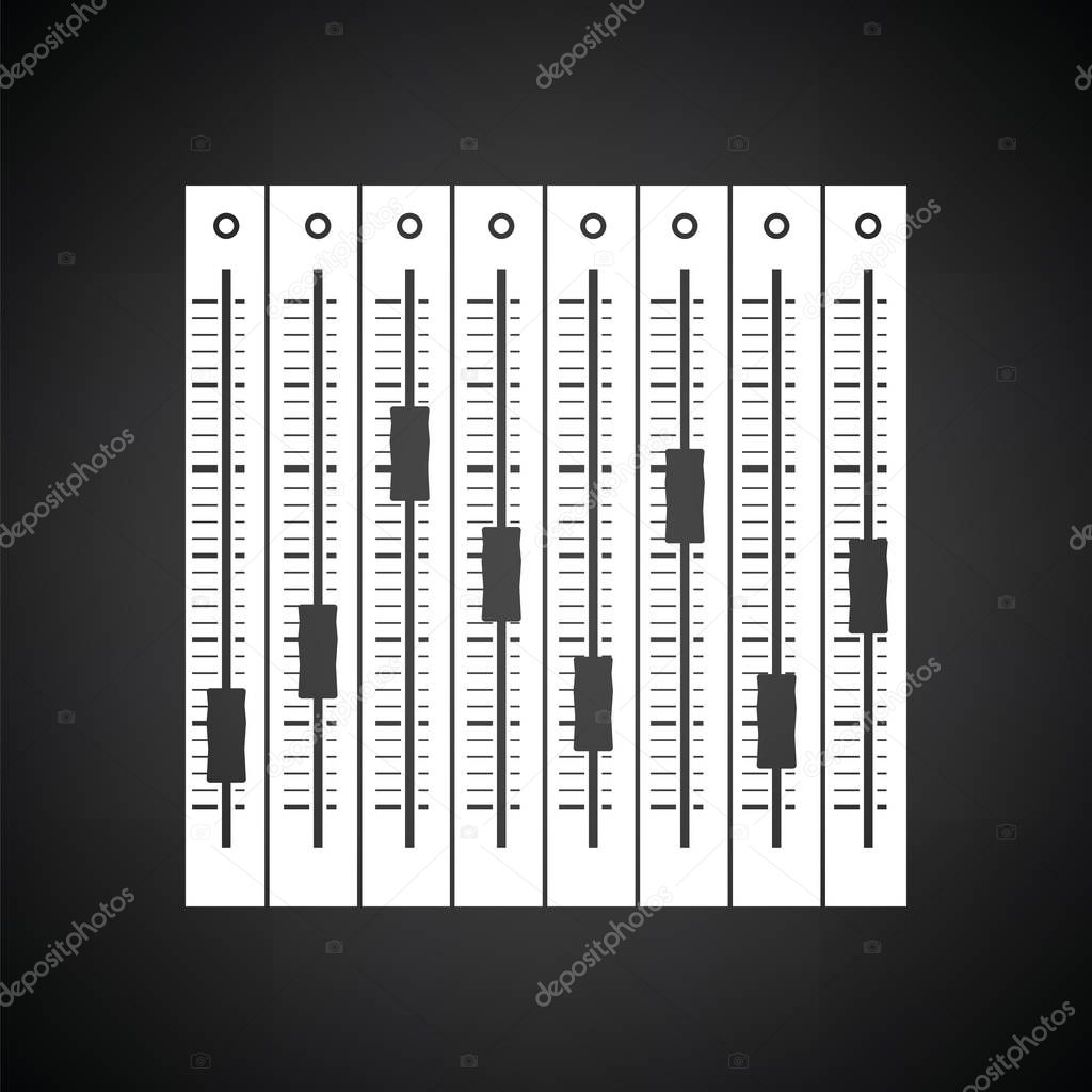 Music equalizer icon. Black background with white. Vector illustration.