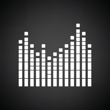 Grafik Equalizer'ı simgesi. Beyaz ile siyah arka plan. Vektör çizim.