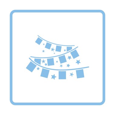 Parti garland simgesi. Mavi gövde tasarımı. Vektör çizim.