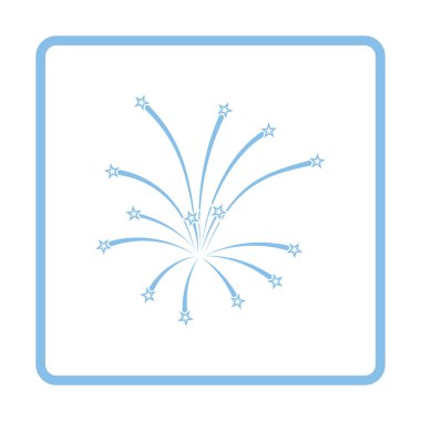 Havai fişek simgesi. Mavi gövde tasarımı. Vektör çizim.