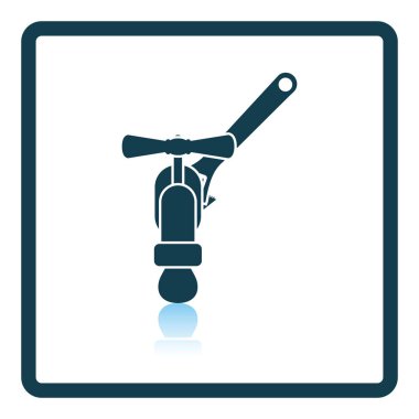 Simge anahtarı ve musluk. Gölge yansıma tasarımı. Vektör çizim.