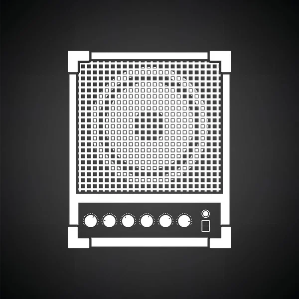 Ikonę Audio Monitora Czarne Tło Białym Ilustracja Wektorowa — Wektor stockowy