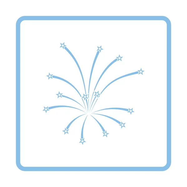 Fireworks Pictogram Blauw Frame Ontwerp Vectorillustratie — Stockvector