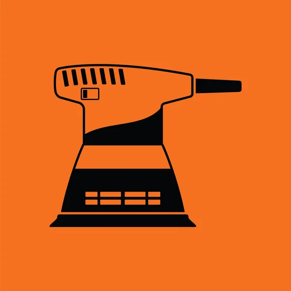 Icona Del Macinatore Sfondo Arancione Con Nero Illustrazione Vettoriale — Vettoriale Stock
