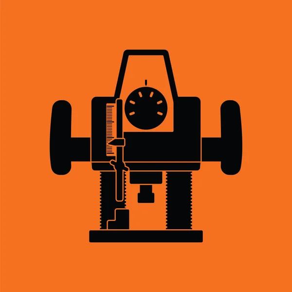 Icône Fraise Piston Fond Orange Avec Noir Illustration Vectorielle — Image vectorielle