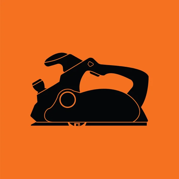 Ikona Strugarki Elektryczne Pomarańczowy Tło Czarnymi Ilustracja Wektorowa — Wektor stockowy