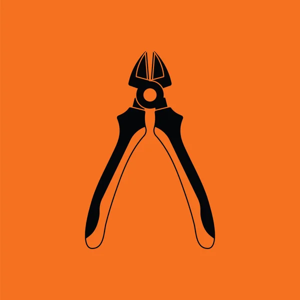 Icono Cortadores Laterales Fondo Naranja Con Negro Ilustración Vectorial — Vector de stock