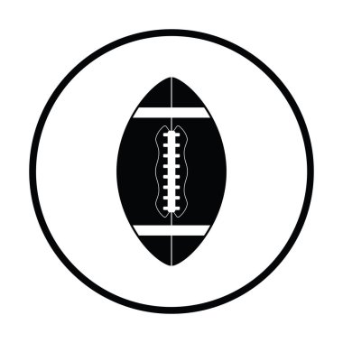 Amerikan futbolu simgesi. İnce daire tasarım. Vektör çizim.