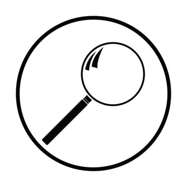 Büyüteç simgesi. İnce daire tasarım. Vektör çizim.