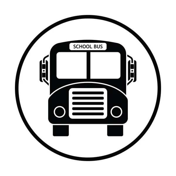 Icône Bus Scolaire Design Cercle Mince Illustration Vectorielle — Image vectorielle