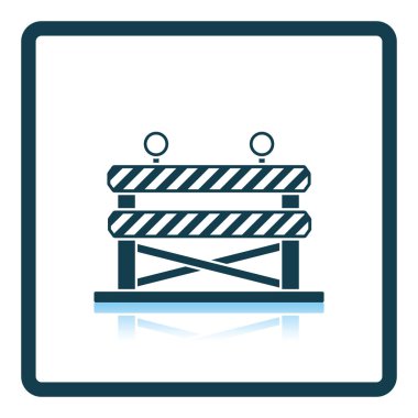 Yapı çitleri simgesi. Gölge yansıma tasarımı. Vektör çizim.