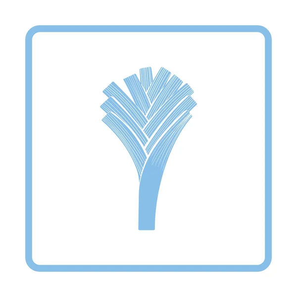 Lauchzwiebelsymbol Blaues Rahmendesign Vektorillustration — Stockvektor