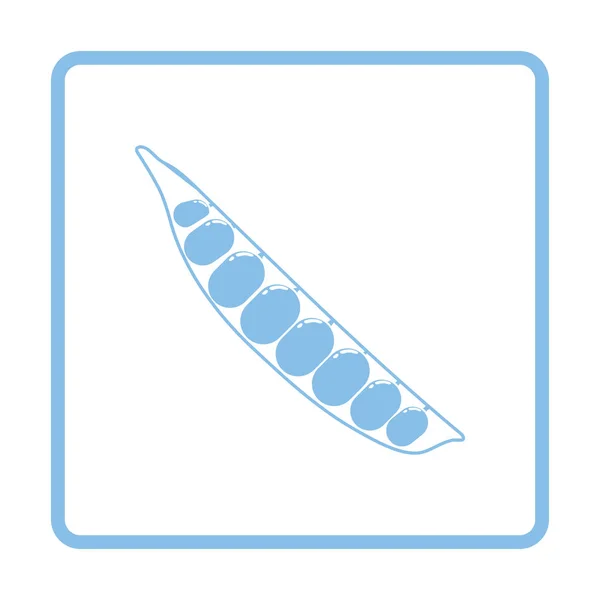 Icono Del Guisante Diseño Marco Azul Ilustración Vectorial — Vector de stock
