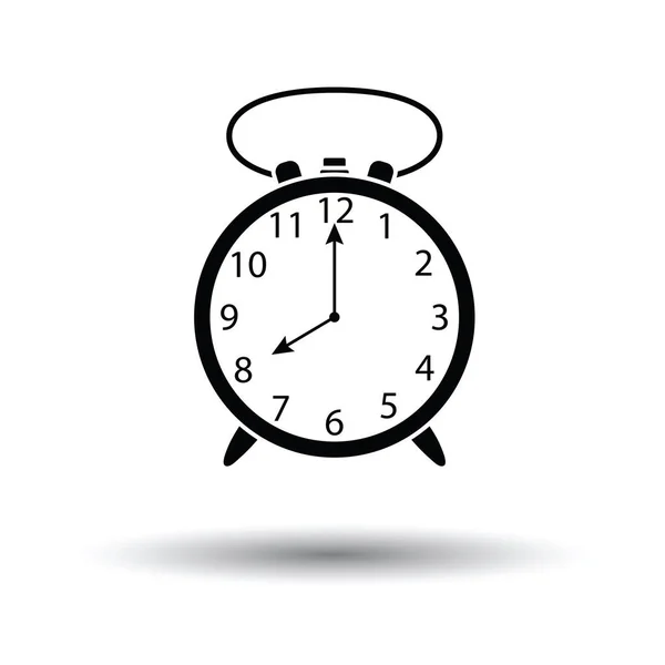 Ícone Relógio Alarme Fundo Branco Com Design Sombra Ilustração Vetorial — Vetor de Stock