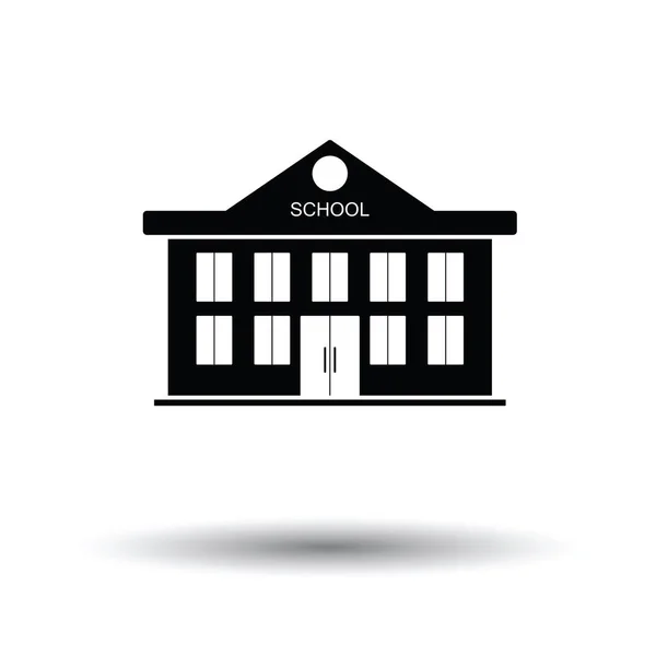 Schulbau Ikone Weißer Hintergrund Mit Schattendesign Vektorillustration — Stockvektor