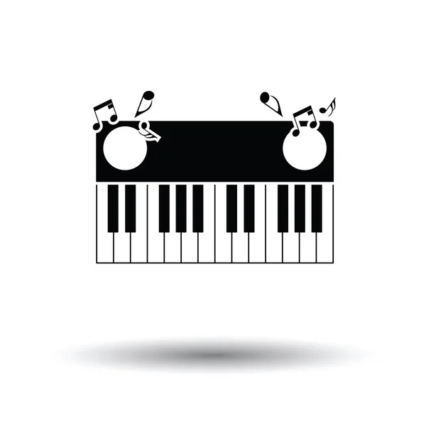 Icono Teclado Piano Fondo Blanco Con Diseño Sombra Ilustración Vectorial — Vector de stock