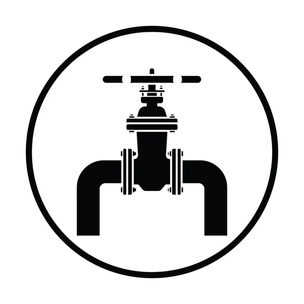 Ікона Труби Клапаном Дизайн Тонкого Кола Векторні Ілюстрації — стоковий вектор