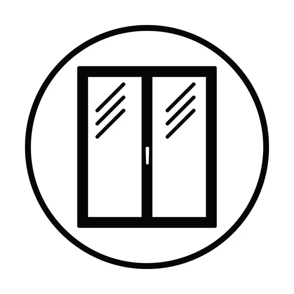 Піктограма Закритої Віконної Рамки Дизайн Тонкого Кола Векторні Ілюстрації — стоковий вектор
