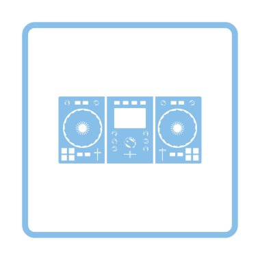 DJ simgesi. Mavi gövde tasarımı. Vektör çizim.