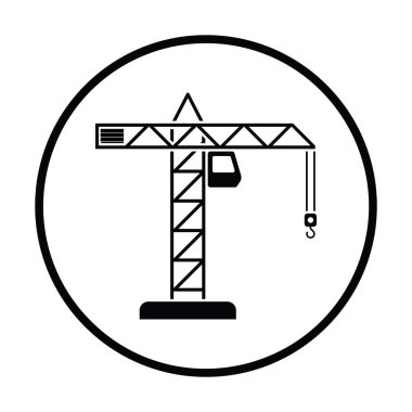 Vinç simgesi. İnce daire tasarım. Vektör çizim.