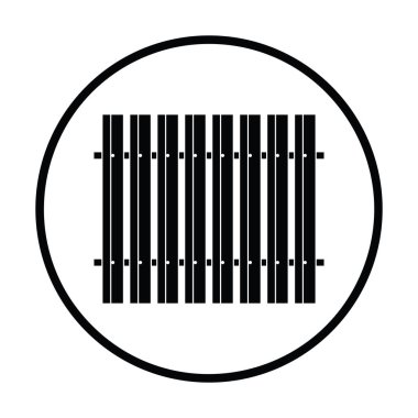 Yapı çitleri simgesi. İnce daire tasarım. Vektör çizim.