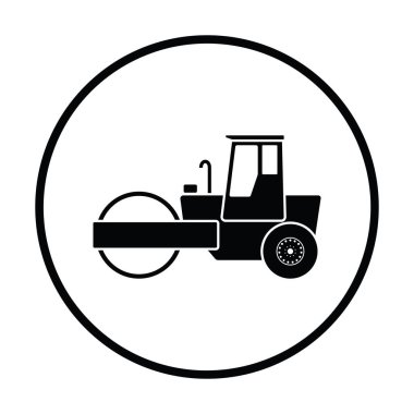 Yol silindiri simgesi. İnce daire tasarım. Vektör çizim.