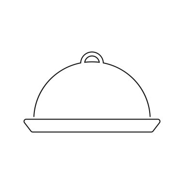 Restoran cloche simgesi. İnce çizgili tema. Vektör çizim.