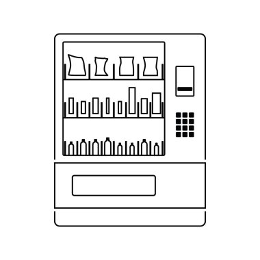Gıda satan makine simgesi. İnce çizgili tema. Vektör çizim.