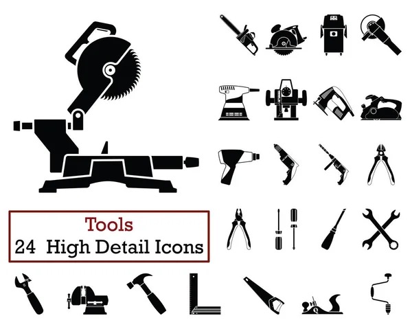 Set Tools Icons Monochrome Color Design Vector Illustration — Stock Vector