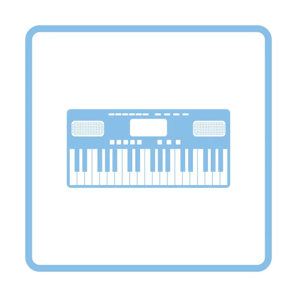 Musik Synthesizer Symbol Blaues Rahmendesign Vektorillustration — Stockvektor