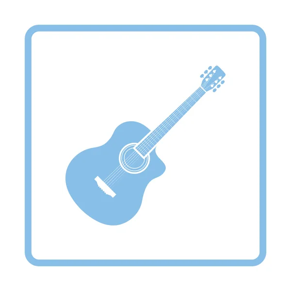 Pictogram Voor Akoestische Gitaar Blauw Frame Ontwerp Vectorillustratie — Stockvector