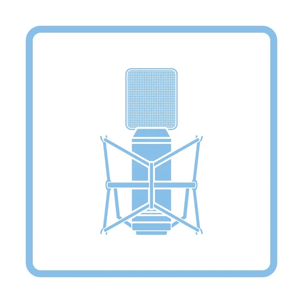 Altes Mikrofonsymbol Blaues Rahmendesign Vektorillustration — Stockvektor