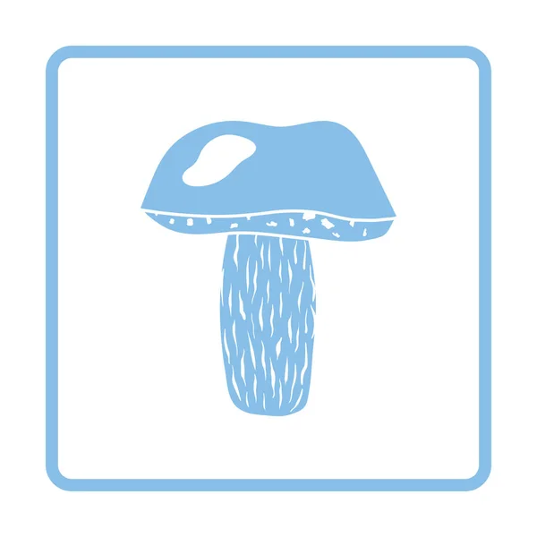 Icona Del Fungo Disegno Cornice Blu Illustrazione Vettoriale — Vettoriale Stock