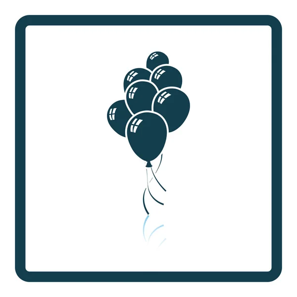 Ballons Fête Icône Étoiles Conception Réflexion Ombre Illustration Vectorielle — Image vectorielle