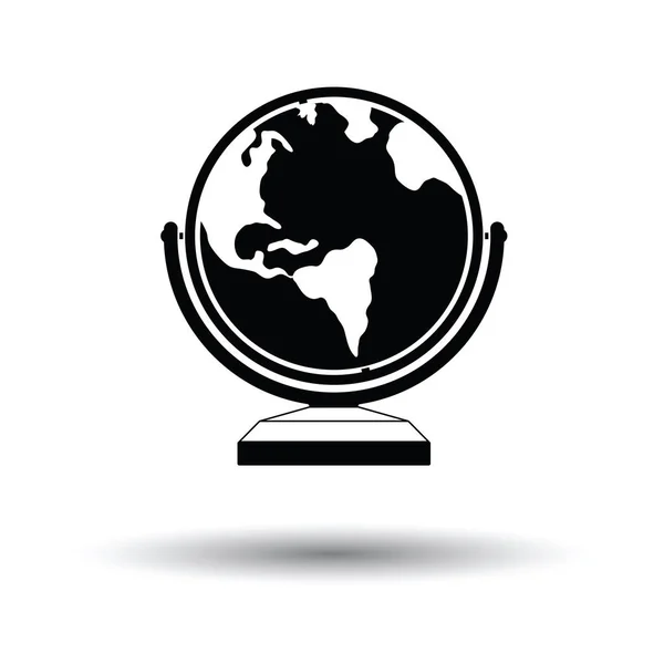 Icône Globe Fond Blanc Avec Design Ombre Illustration Vectorielle — Image vectorielle