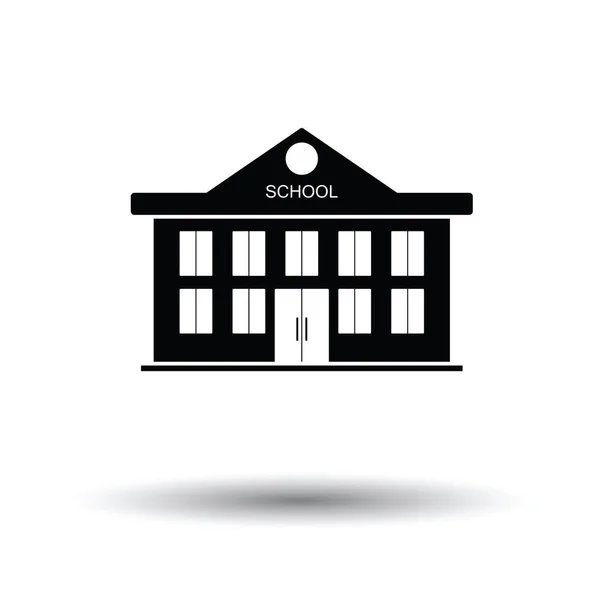 Icône Bâtiment Scolaire Fond Blanc Avec Design Ombre Illustration Vectorielle — Image vectorielle