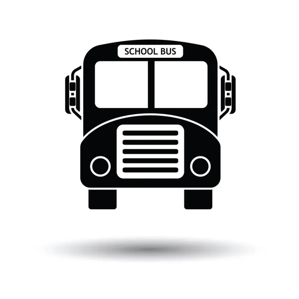 Icône Bus Scolaire Fond Blanc Avec Design Ombre Illustration Vectorielle — Image vectorielle