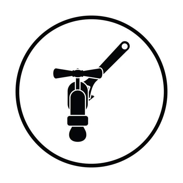 Symbol Für Schraubenschlüssel Und Wasserhahn Dünnkreis Design Vektorillustration — Stockvektor