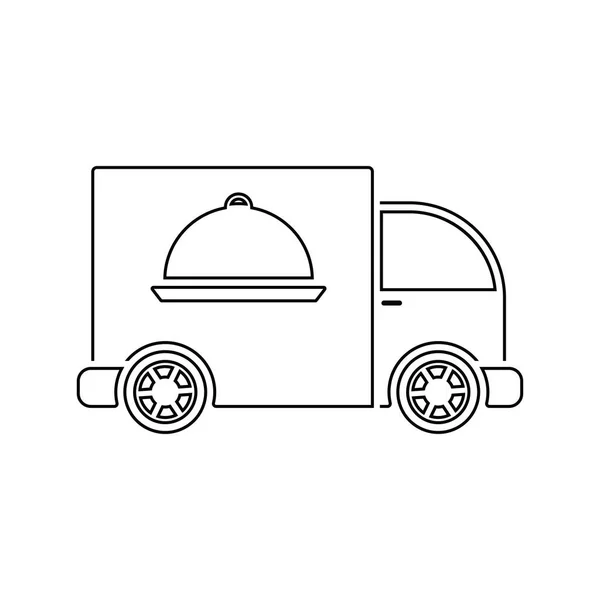 Entregando Icono Del Coche Diseño Línea Delgada Ilustración Vectorial — Vector de stock