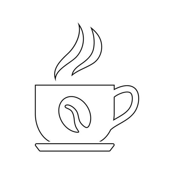 Šálek Kávy Ikonu Tenká Linie Design Vektorové Ilustrace — Stockový vektor