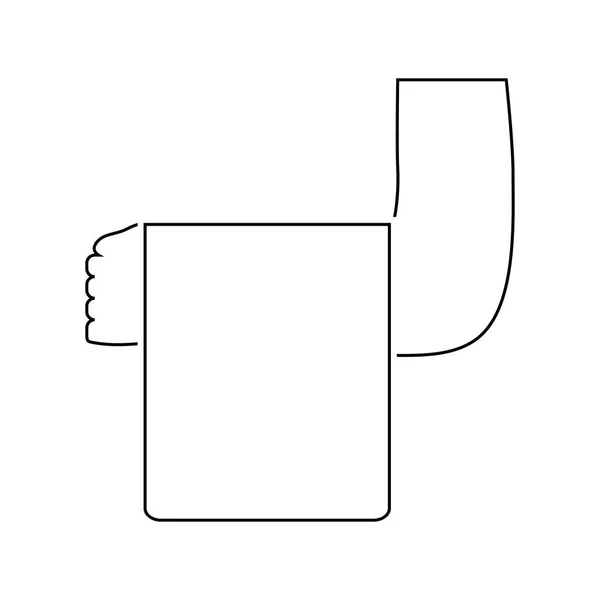 タオル アイコンと給仕の手 細い線のデザイン ベクトル図 — ストックベクタ