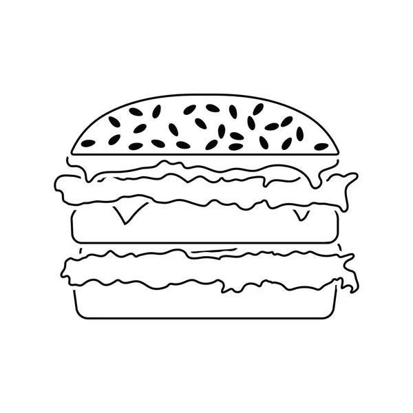 Hamburger Ikonra Vékony Design Vektoros Illusztráció — Stock Vector