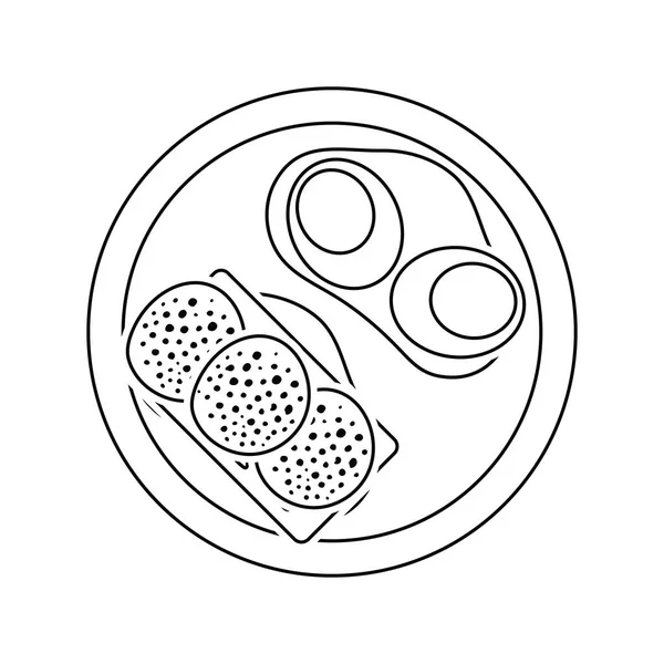Значок Омлета Сэндвича Тонкая Линия Дизайна Векторная Иллюстрация — стоковый вектор