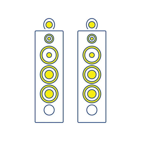 Icono Altavoces Del Sistema Audio Diseño Línea Delgada Ilustración Vectorial — Archivo Imágenes Vectoriales